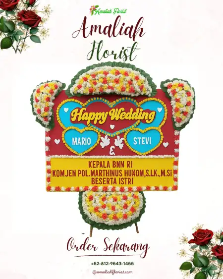 Papan Bunga Pernikahan Payung Sekaki